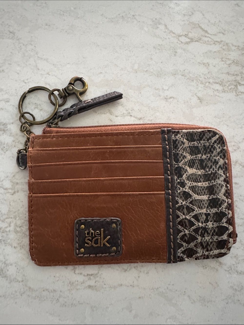 The Sak Women's Iris Leather Card Wallet with key ring